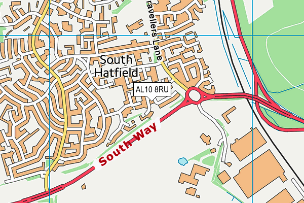 AL10 8RU map - OS VectorMap District (Ordnance Survey)