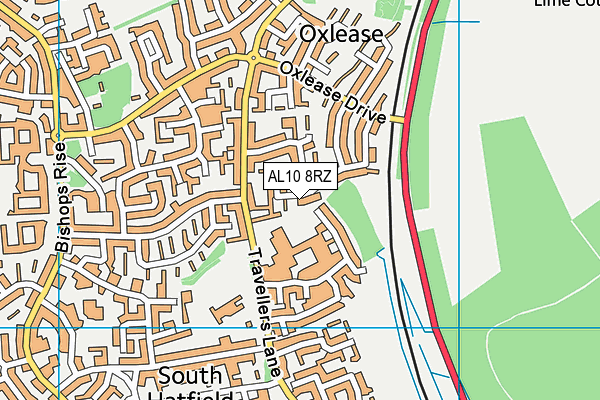 AL10 8RZ map - OS VectorMap District (Ordnance Survey)