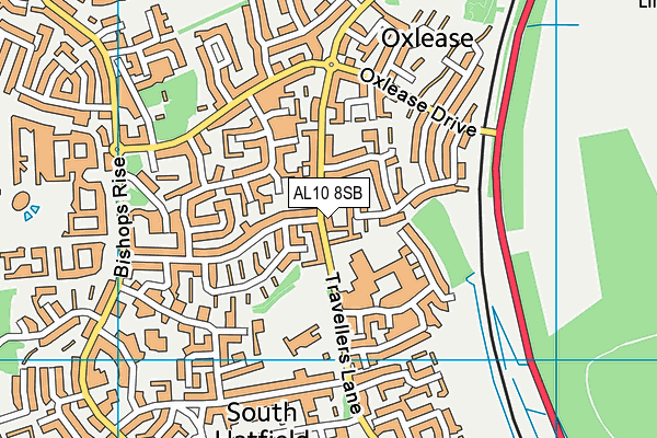 AL10 8SB map - OS VectorMap District (Ordnance Survey)