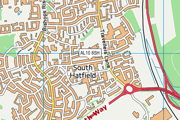 AL10 8SH map - OS VectorMap District (Ordnance Survey)