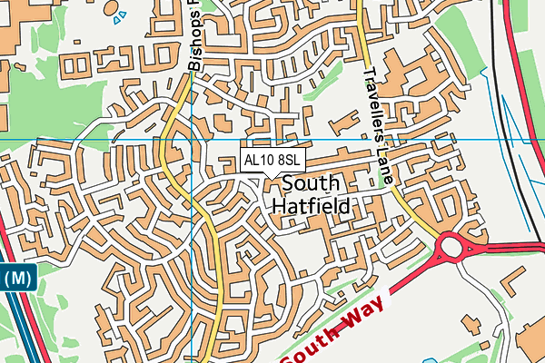 AL10 8SL map - OS VectorMap District (Ordnance Survey)