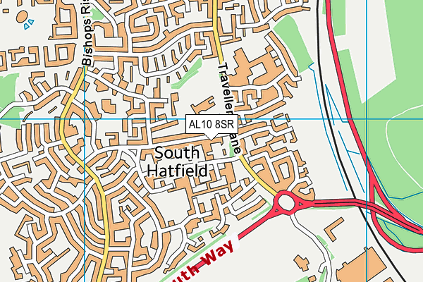 AL10 8SR map - OS VectorMap District (Ordnance Survey)