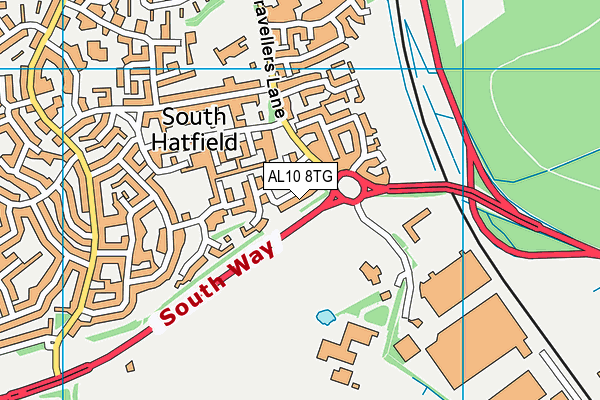 AL10 8TG map - OS VectorMap District (Ordnance Survey)