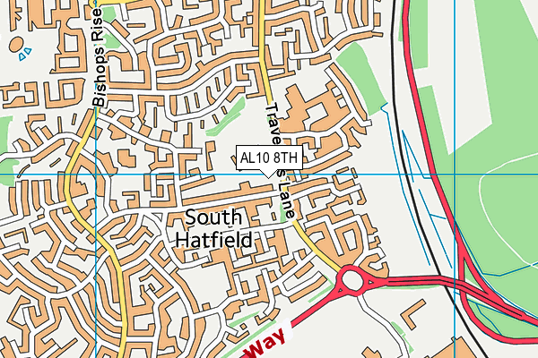 AL10 8TH map - OS VectorMap District (Ordnance Survey)