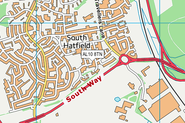 AL10 8TN map - OS VectorMap District (Ordnance Survey)