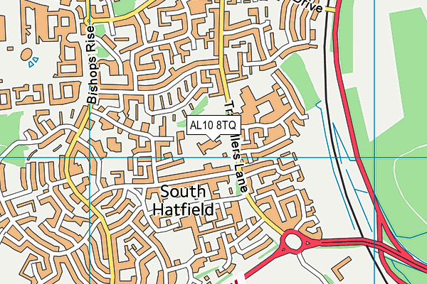 De Havilland Primary School map (AL10 8TQ) - OS VectorMap District (Ordnance Survey)