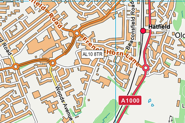 AL10 8TR map - OS VectorMap District (Ordnance Survey)