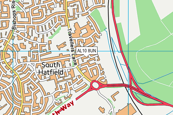 AL10 8UN map - OS VectorMap District (Ordnance Survey)