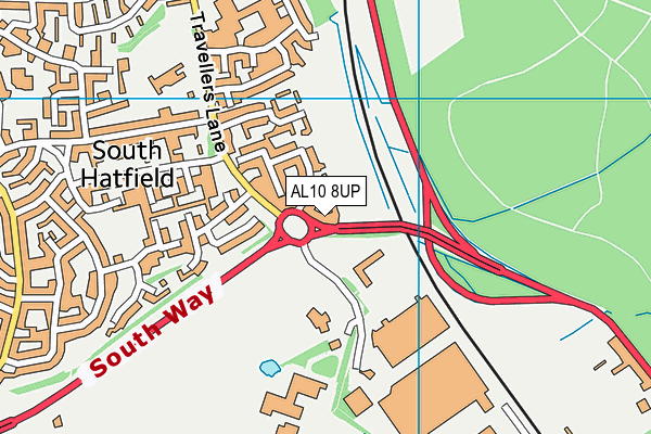 AL10 8UP map - OS VectorMap District (Ordnance Survey)