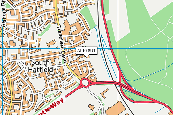 AL10 8UT map - OS VectorMap District (Ordnance Survey)