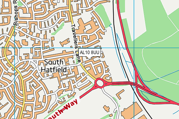 AL10 8UU map - OS VectorMap District (Ordnance Survey)