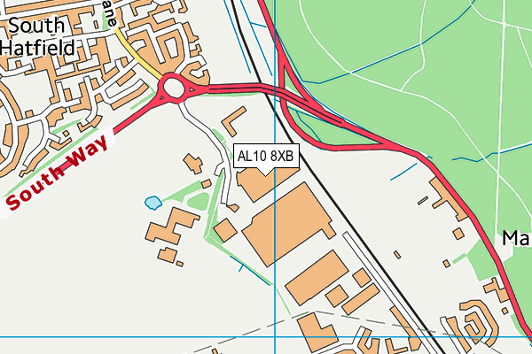 AL10 8XB map - OS VectorMap District (Ordnance Survey)