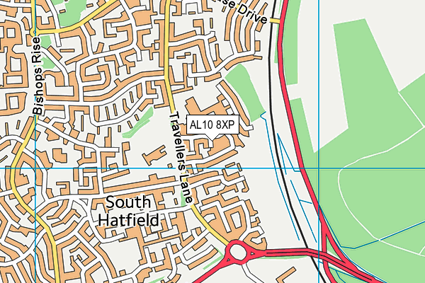 AL10 8XP map - OS VectorMap District (Ordnance Survey)