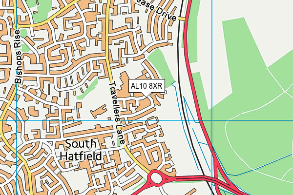 AL10 8XR map - OS VectorMap District (Ordnance Survey)