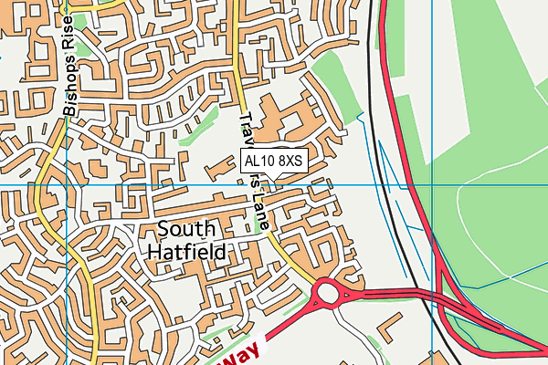 AL10 8XS map - OS VectorMap District (Ordnance Survey)