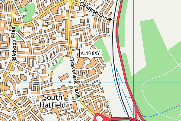 AL10 8XY map - OS VectorMap District (Ordnance Survey)