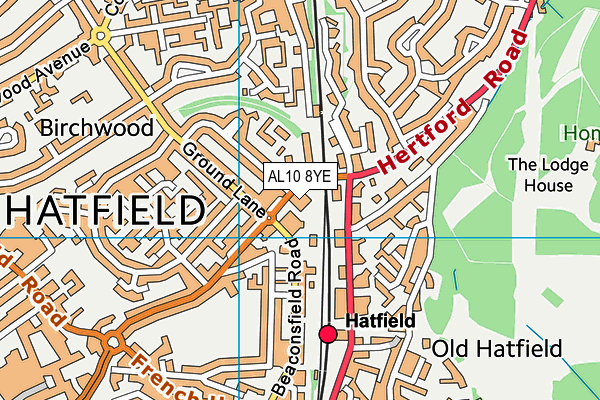Pump Gyms (Hatfield) map (AL10 8YE) - OS VectorMap District (Ordnance Survey)