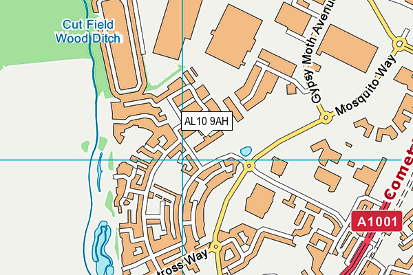 AL10 9AH map - OS VectorMap District (Ordnance Survey)