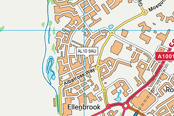 AL10 9AU map - OS VectorMap District (Ordnance Survey)