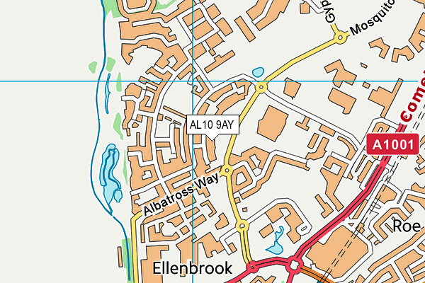 AL10 9AY map - OS VectorMap District (Ordnance Survey)