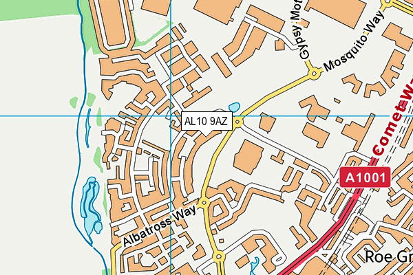 AL10 9AZ map - OS VectorMap District (Ordnance Survey)