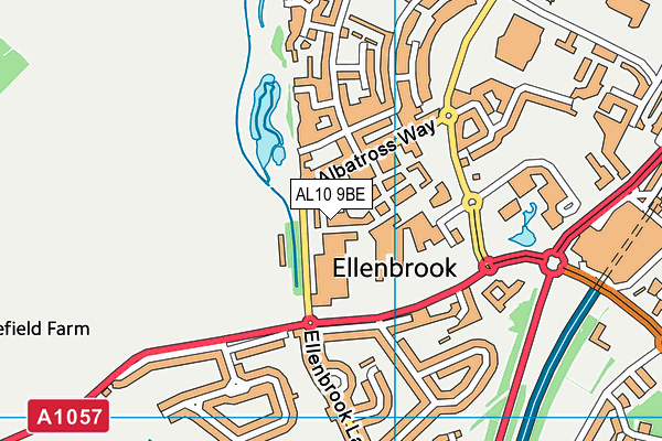 AL10 9BE map - OS VectorMap District (Ordnance Survey)