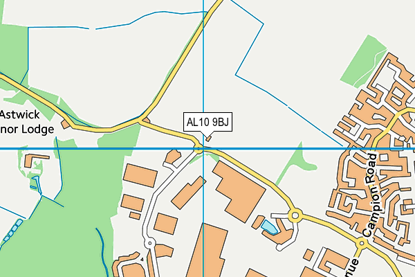 AL10 9BJ map - OS VectorMap District (Ordnance Survey)