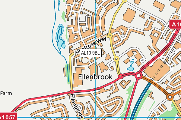 AL10 9BL map - OS VectorMap District (Ordnance Survey)