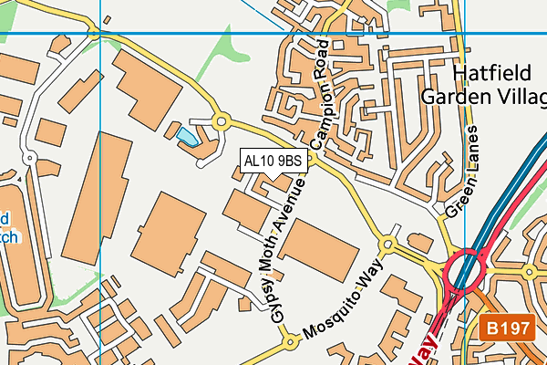 AL10 9BS map - OS VectorMap District (Ordnance Survey)