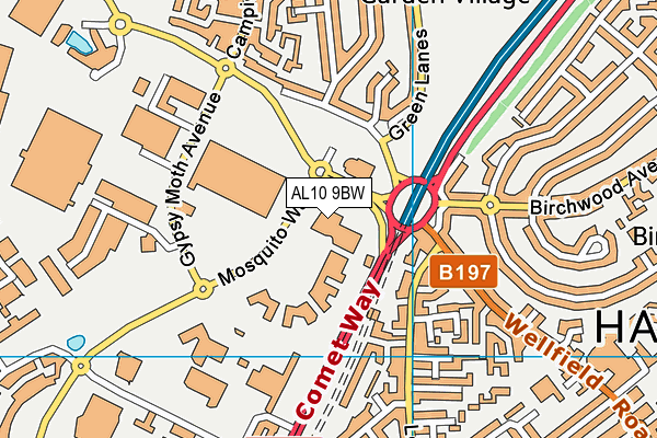 AL10 9BW map - OS VectorMap District (Ordnance Survey)