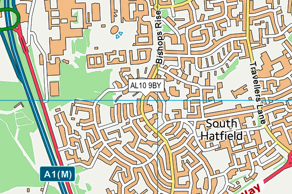 AL10 9BY map - OS VectorMap District (Ordnance Survey)