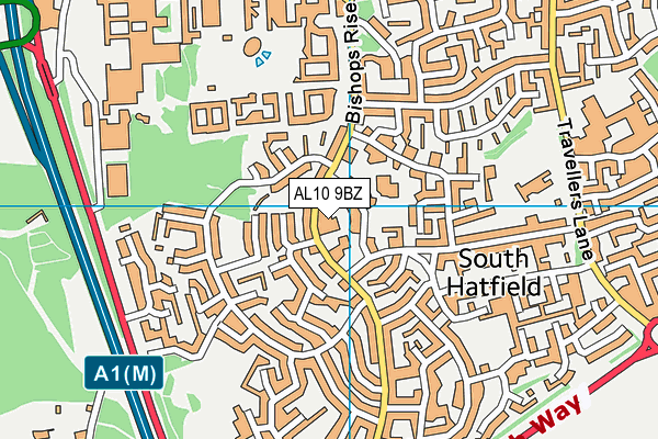 AL10 9BZ map - OS VectorMap District (Ordnance Survey)