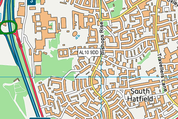 AL10 9DD map - OS VectorMap District (Ordnance Survey)