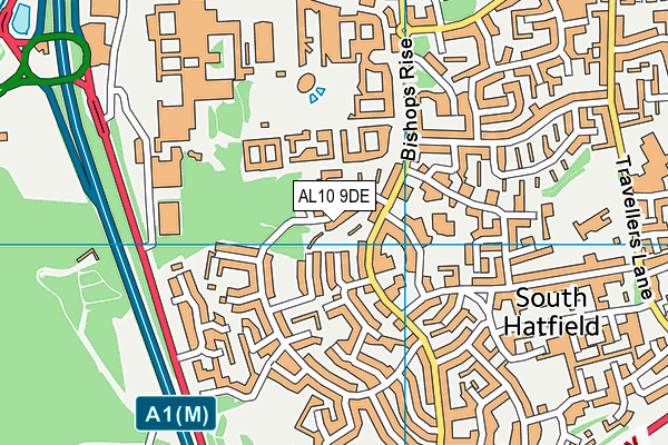 AL10 9DE map - OS VectorMap District (Ordnance Survey)