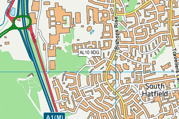 AL10 9DG map - OS VectorMap District (Ordnance Survey)