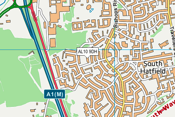 AL10 9DH map - OS VectorMap District (Ordnance Survey)