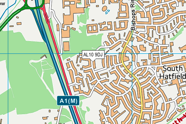 AL10 9DJ map - OS VectorMap District (Ordnance Survey)