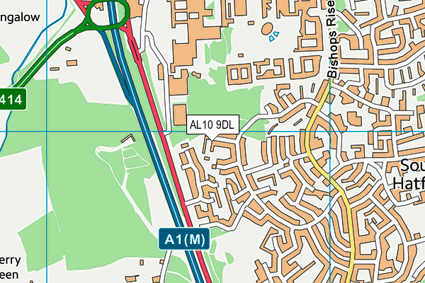 AL10 9DL map - OS VectorMap District (Ordnance Survey)