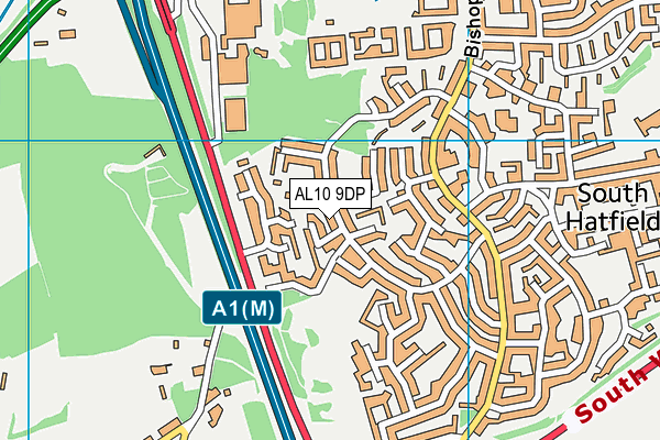 AL10 9DP map - OS VectorMap District (Ordnance Survey)