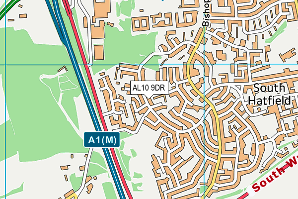 AL10 9DR map - OS VectorMap District (Ordnance Survey)