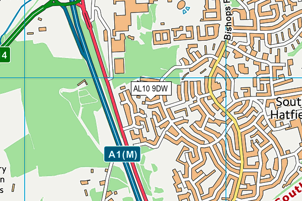 AL10 9DW map - OS VectorMap District (Ordnance Survey)