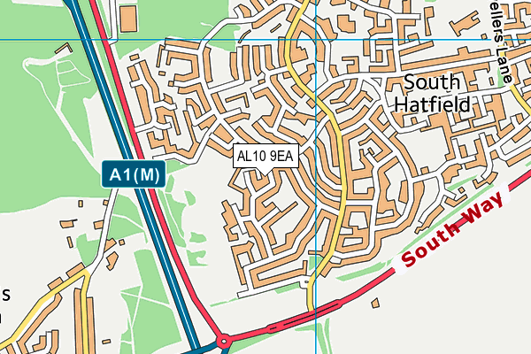 AL10 9EA map - OS VectorMap District (Ordnance Survey)