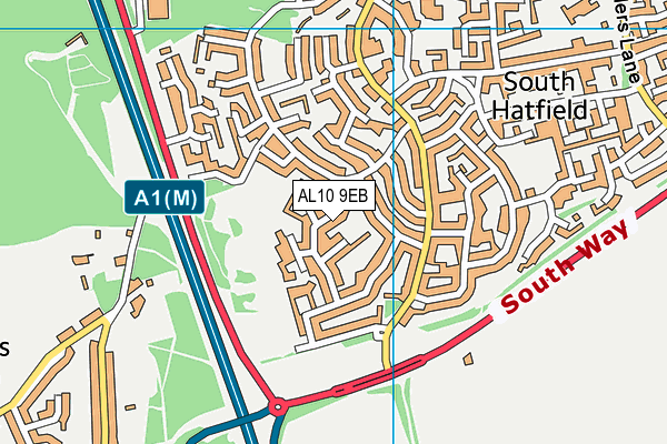 AL10 9EB map - OS VectorMap District (Ordnance Survey)