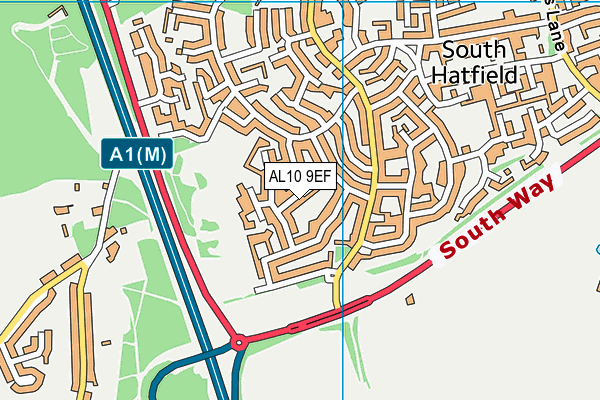 AL10 9EF map - OS VectorMap District (Ordnance Survey)