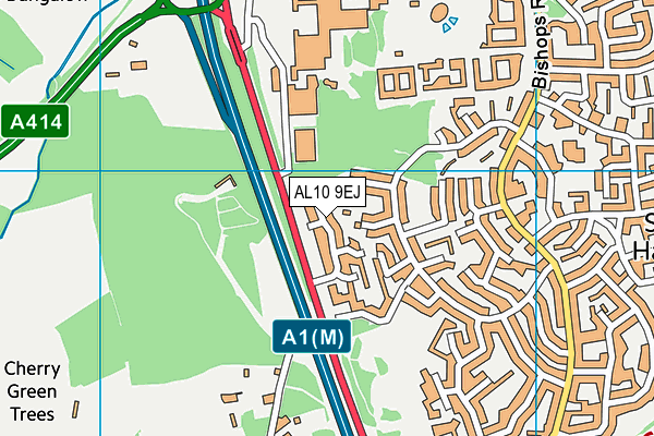 AL10 9EJ map - OS VectorMap District (Ordnance Survey)