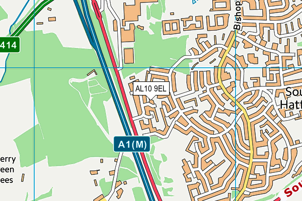 AL10 9EL map - OS VectorMap District (Ordnance Survey)