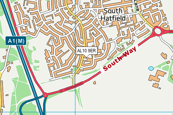 AL10 9ER map - OS VectorMap District (Ordnance Survey)