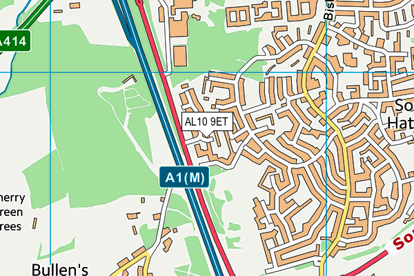 AL10 9ET map - OS VectorMap District (Ordnance Survey)