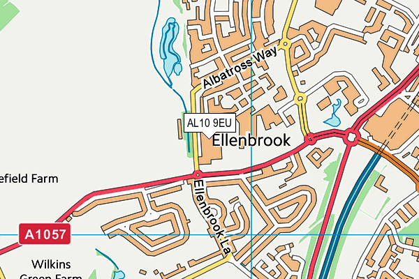 Hertfordshire Sports Village map (AL10 9EU) - OS VectorMap District (Ordnance Survey)