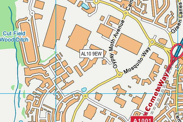 AL10 9EW map - OS VectorMap District (Ordnance Survey)